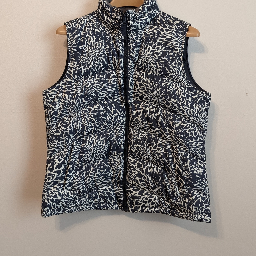 Lands' End Floral Vest Size Medium